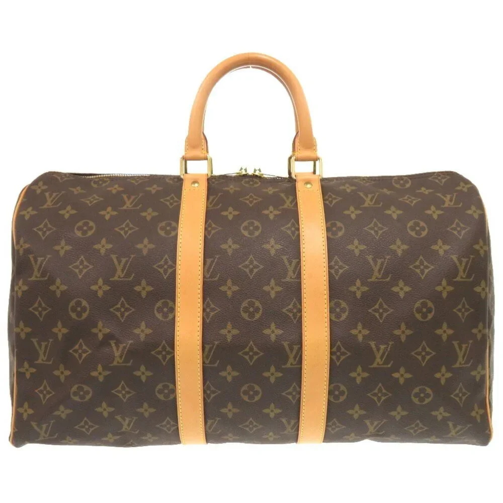 LOUIS VUITTON Brown Monogram Keepall 45 Boston Bag